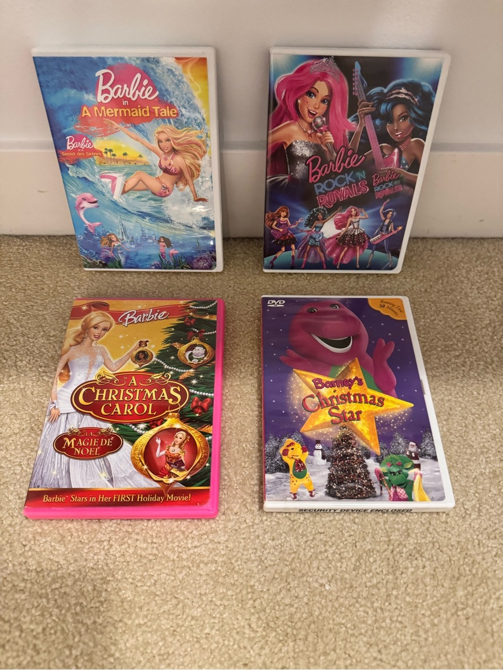 Kids DVDs (Barbie & Barney)